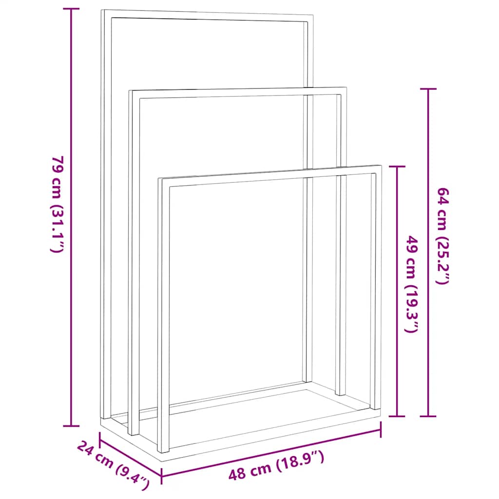 Handdoekenrek vrijstaand 48x24x79 cm ijzer wit is nu te koop bij PeponiXL, paradijselijk wonen!