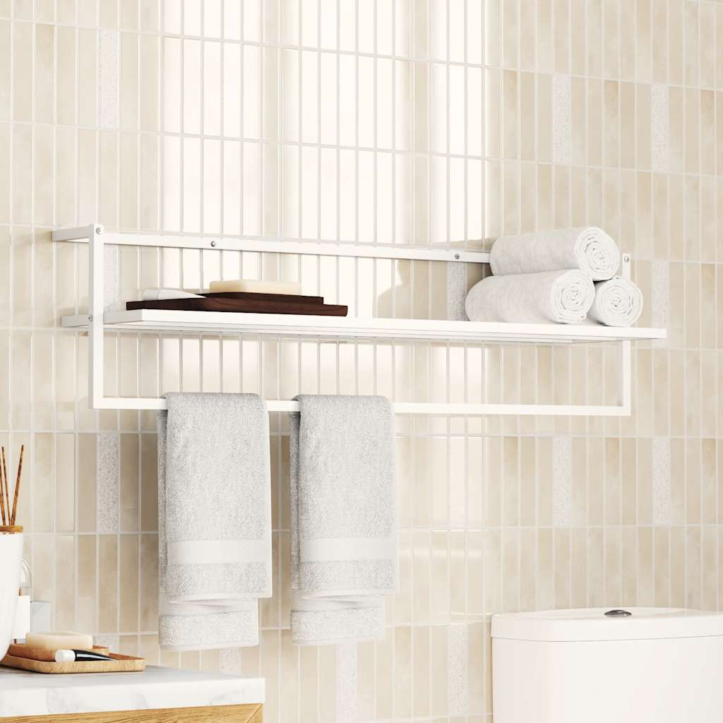 Handdoekenrek 95x25x22 cm ijzer wit is nu te koop bij PeponiXL, paradijselijk wonen!