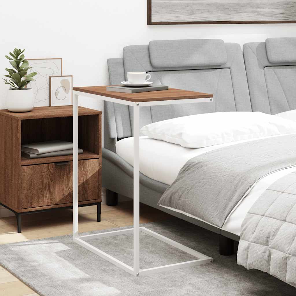 Bijzettafel 55x35x66 cm bewerkt hout wit is nu te koop bij PeponiXL, paradijselijk wonen!