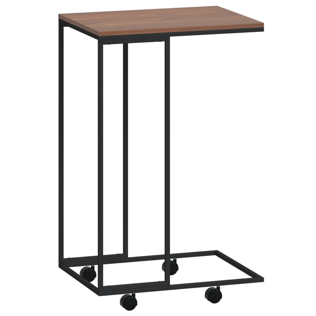 Bijzettafel met wieltjes 40x30x63,5 bewerkt hout zwart is nu te koop bij PeponiXL, paradijselijk wonen!