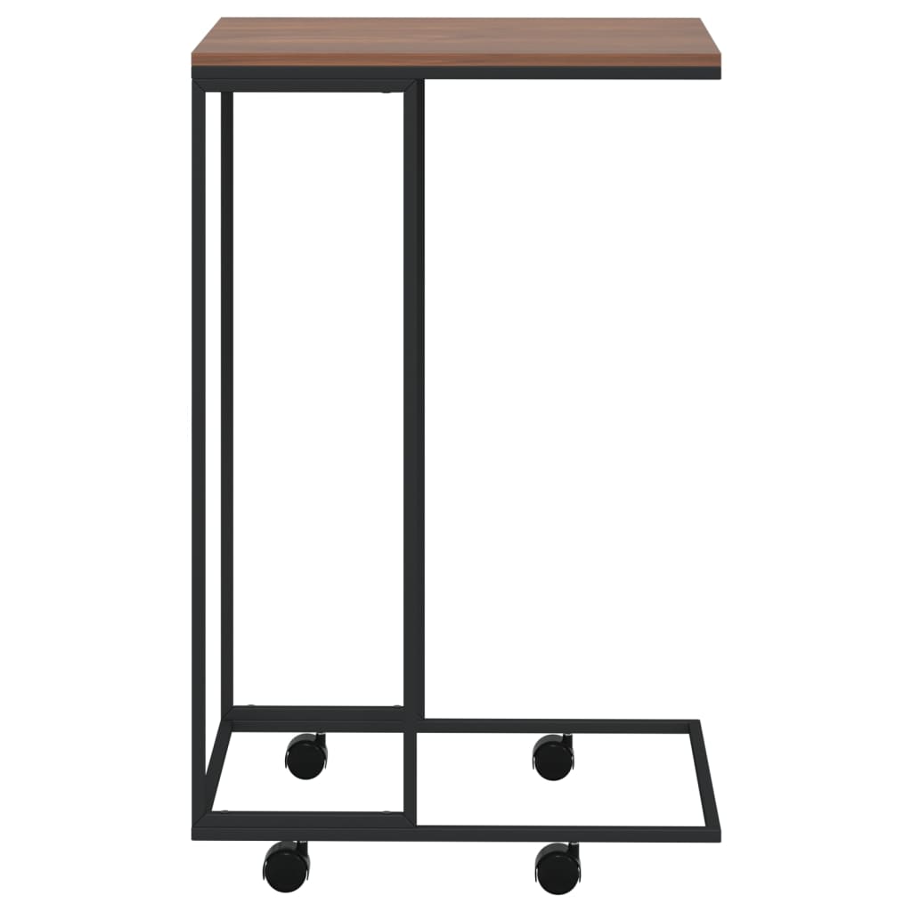 Bijzettafel met wieltjes 40x30x63,5 bewerkt hout zwart is nu te koop bij PeponiXL, paradijselijk wonen!