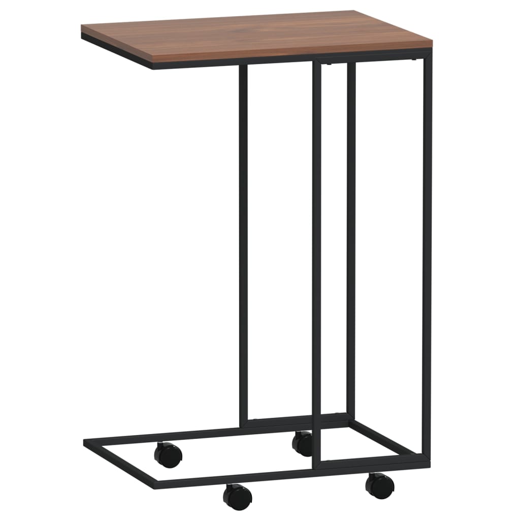 Bijzettafel met wieltjes 40x30x63,5 bewerkt hout zwart is nu te koop bij PeponiXL, paradijselijk wonen!