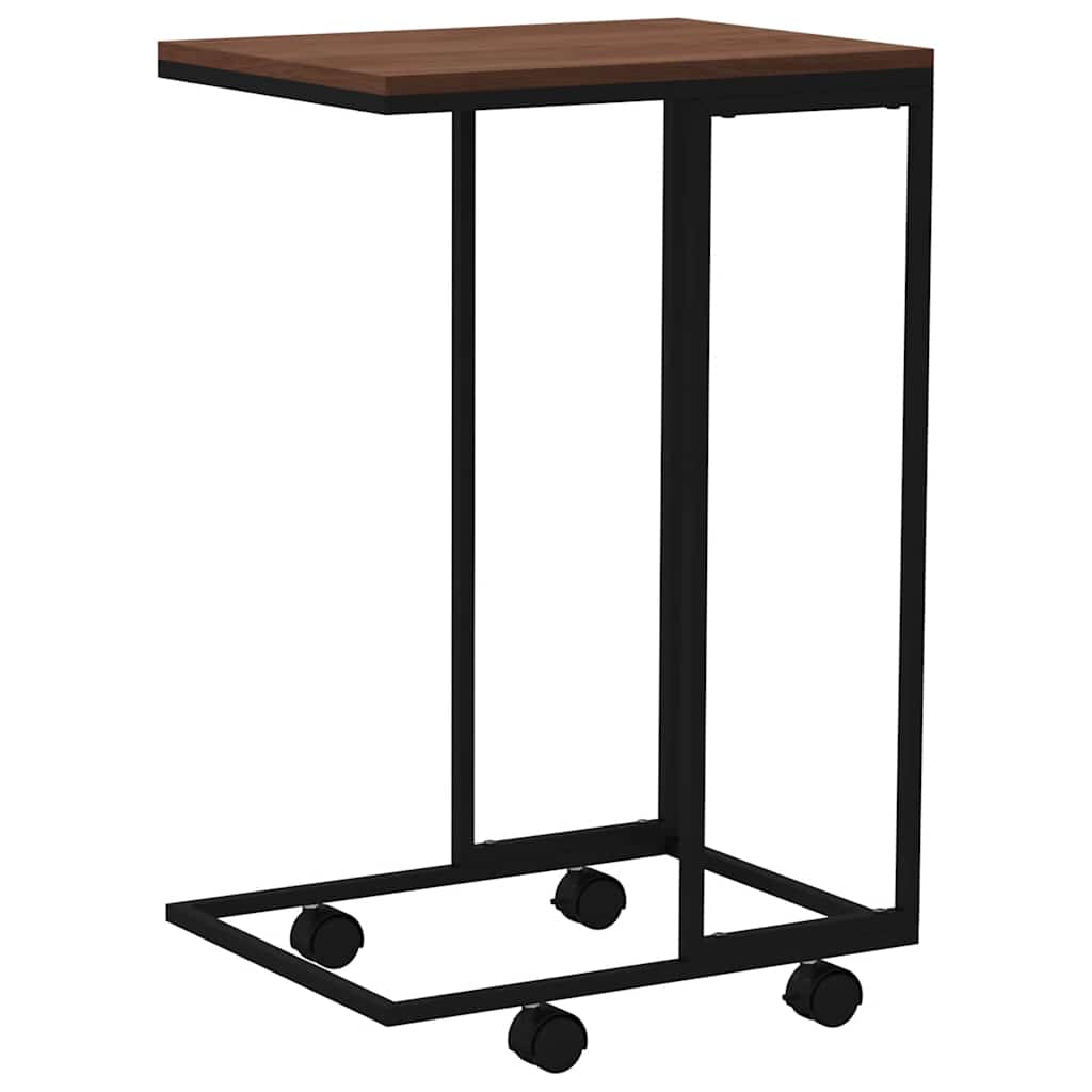 Bijzettafel met wieltjes 40x30x63,5 bewerkt hout zwart is nu te koop bij PeponiXL, paradijselijk wonen!