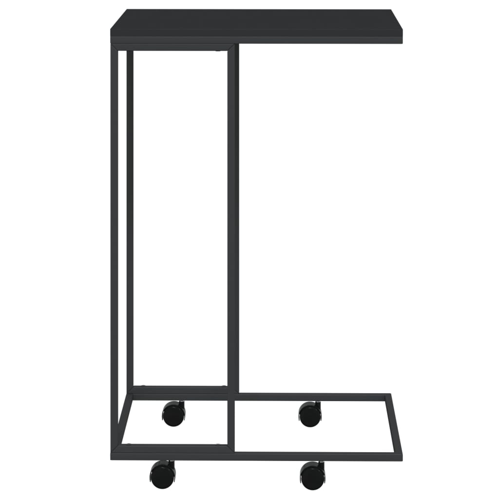 Bijzettafel met wieltjes 40x30x63,5 bewerkt hout zwart is nu te koop bij PeponiXL, paradijselijk wonen!