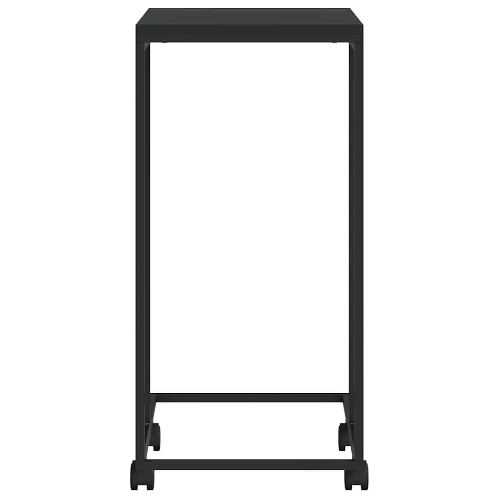 Bijzettafel met wieltjes 40x30x63,5 bewerkt hout zwart is nu te koop bij PeponiXL, paradijselijk wonen!