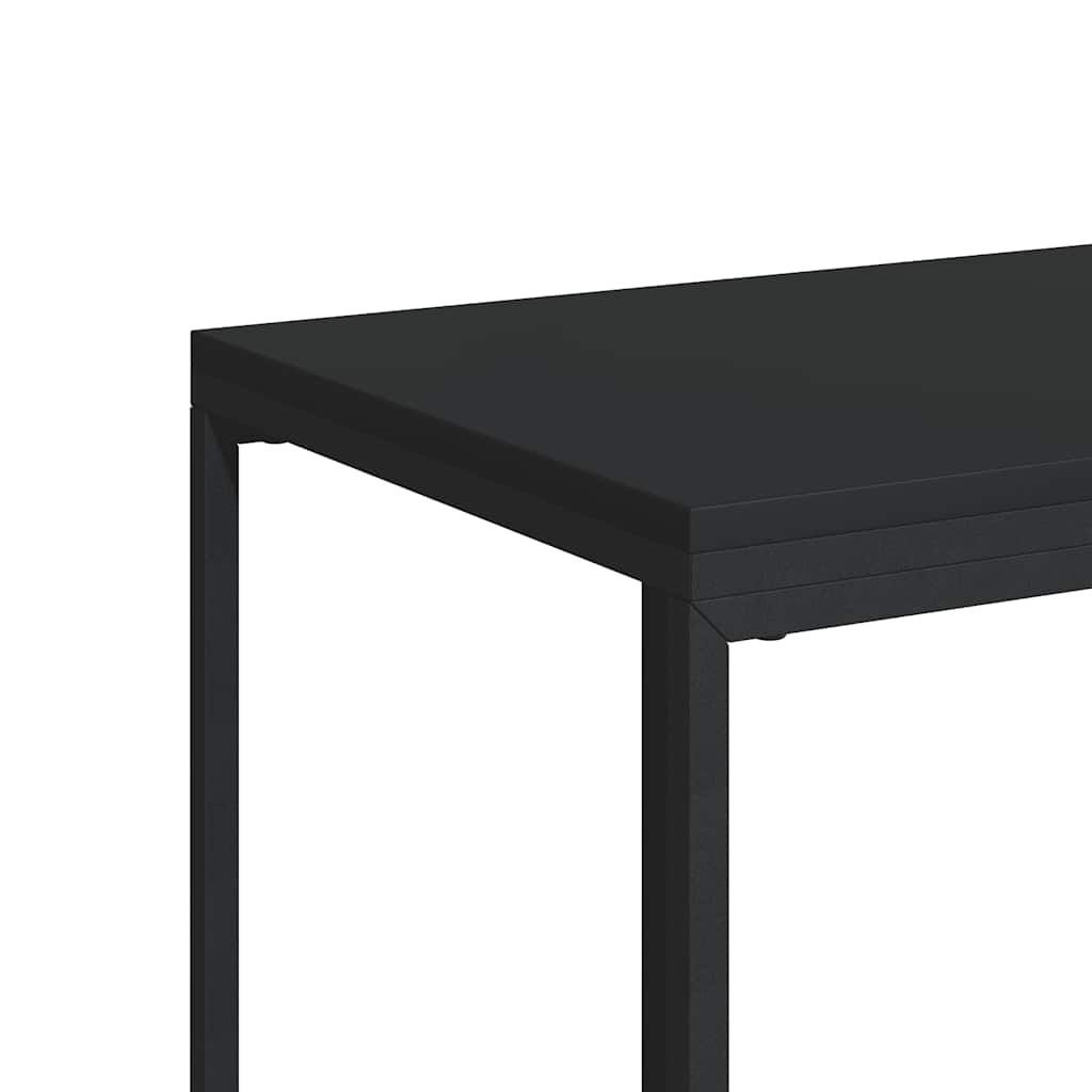 Bijzettafel met wieltjes 40x30x63,5 bewerkt hout zwart is nu te koop bij PeponiXL, paradijselijk wonen!