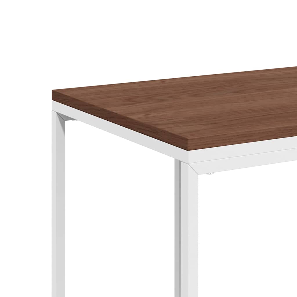 Bijzettafel met wieltjes 40x30x63,5 bewerkt hout wit en bruin is nu te koop bij PeponiXL, paradijselijk wonen!