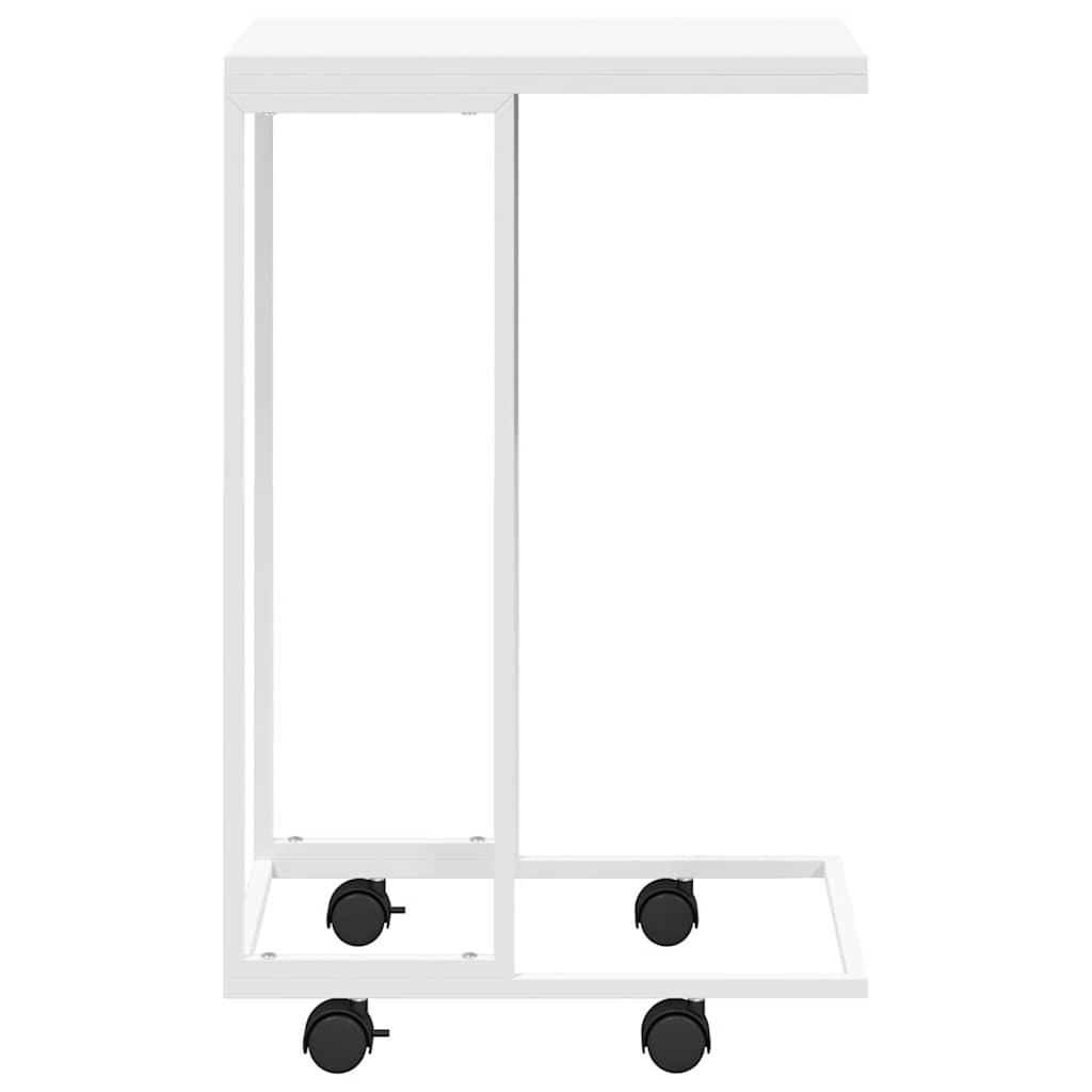 Bijzettafel met wieltjes 40x30x63,5 bewerkt hout wit is nu te koop bij PeponiXL, paradijselijk wonen!