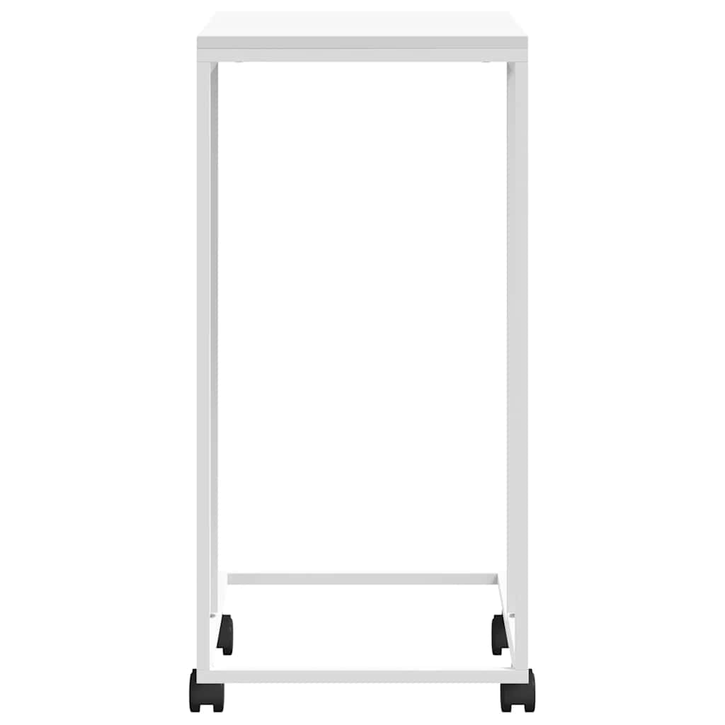 Bijzettafel met wieltjes 40x30x63,5 bewerkt hout wit is nu te koop bij PeponiXL, paradijselijk wonen!