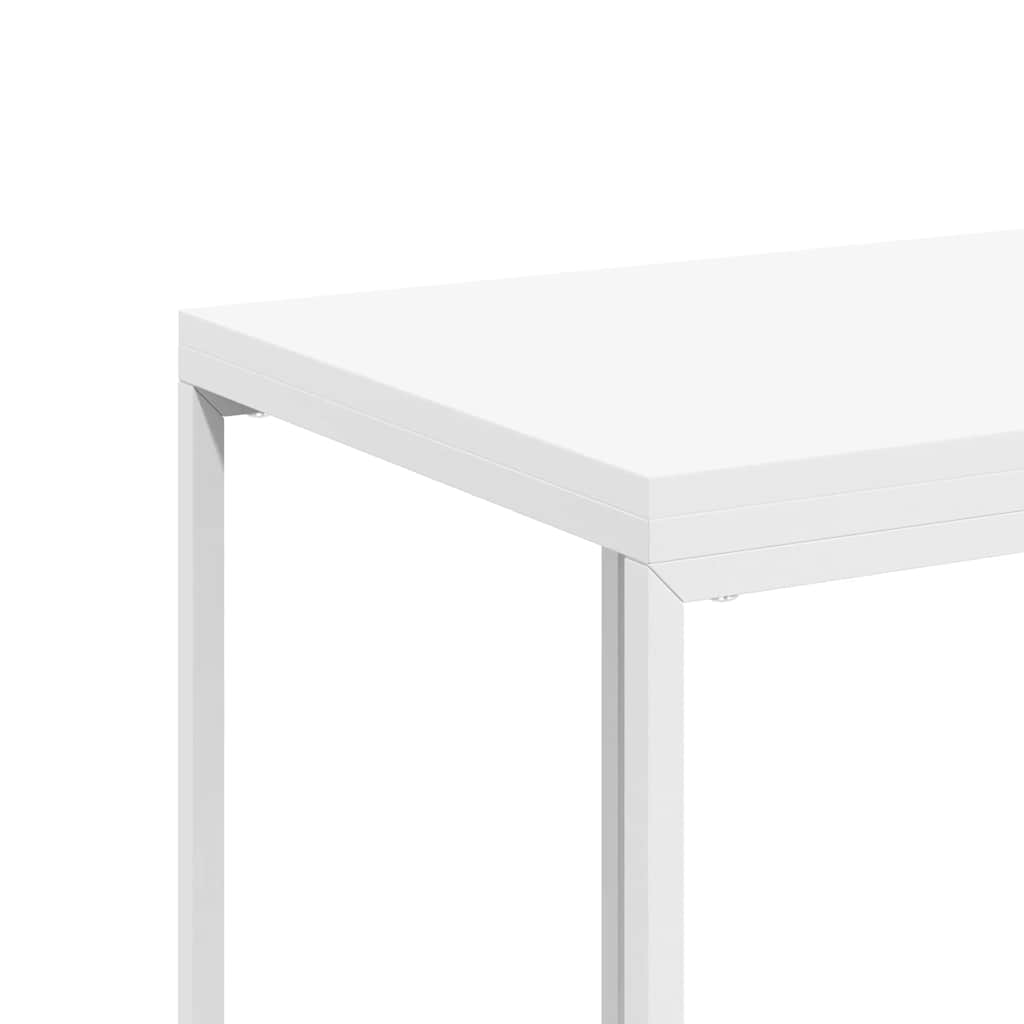 Bijzettafel met wieltjes 40x30x63,5 bewerkt hout wit is nu te koop bij PeponiXL, paradijselijk wonen!