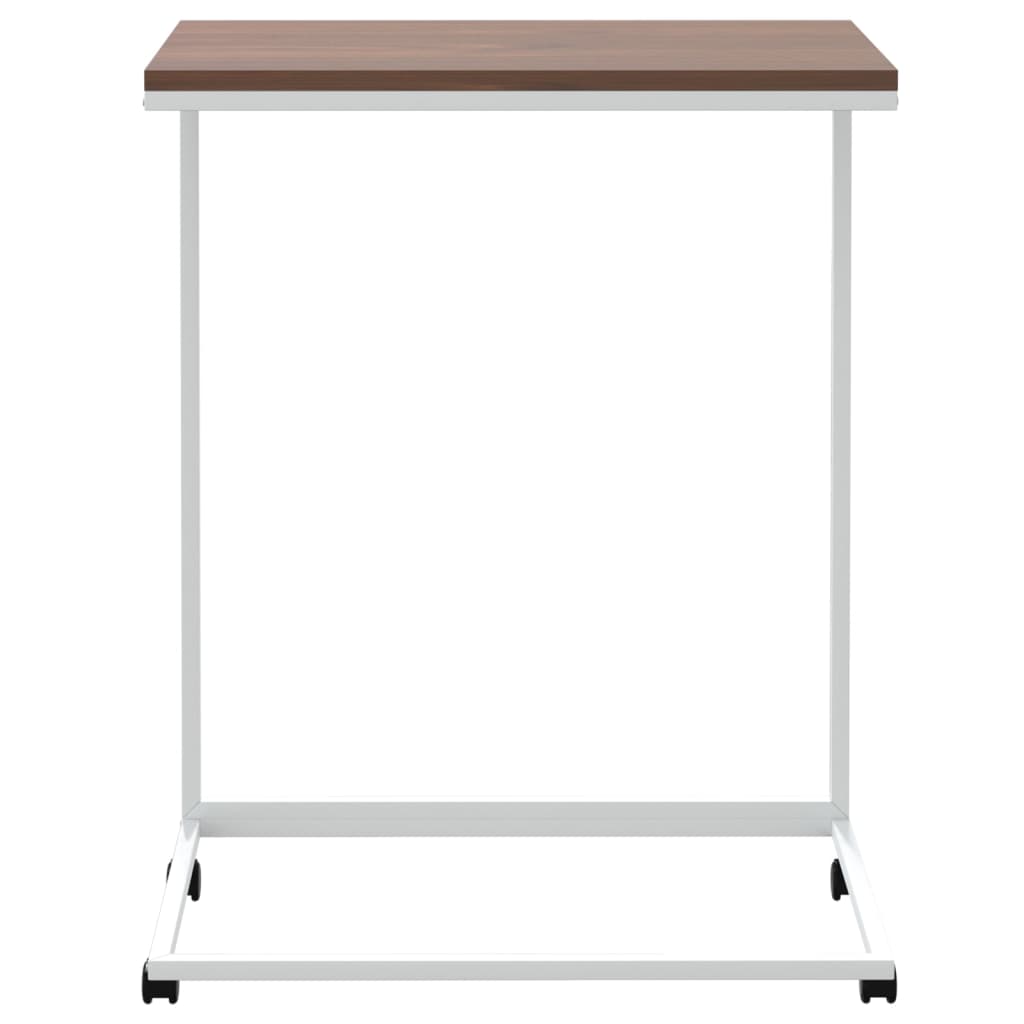 Bijzettafel met wieltjes 55x35x70 cm bewerkt hout wit is nu te koop bij PeponiXL, paradijselijk wonen!