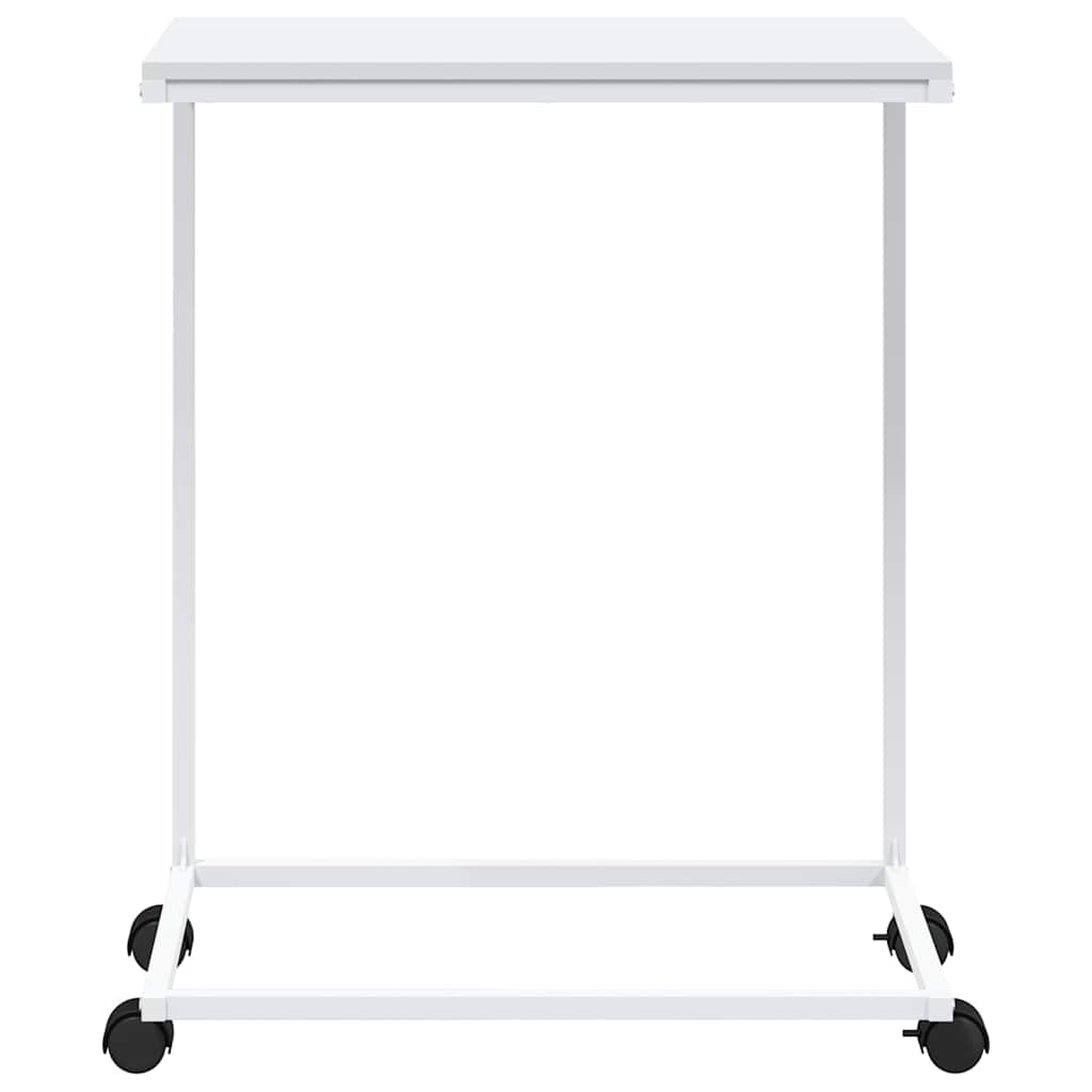 Bijzettafel met wieltjes 55x35x70 cm bewerkt hout wit is nu te koop bij PeponiXL, paradijselijk wonen!