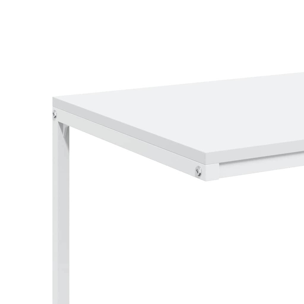 Bijzettafel met wieltjes 55x35x70 cm bewerkt hout wit is nu te koop bij PeponiXL, paradijselijk wonen!