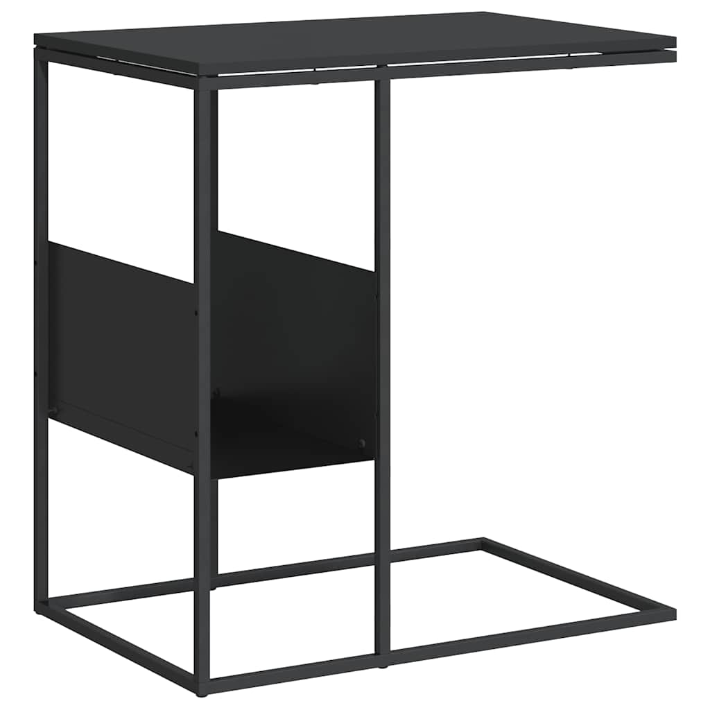 Bijzettafel 55x36x59,5 cm bewerkt hout zwart is nu te koop bij PeponiXL, paradijselijk wonen!