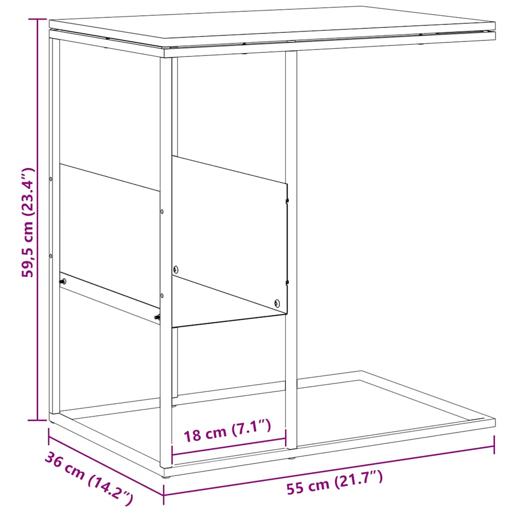 Bijzettafel 55x36x59,5 cm bewerkt hout wit is nu te koop bij PeponiXL, paradijselijk wonen!