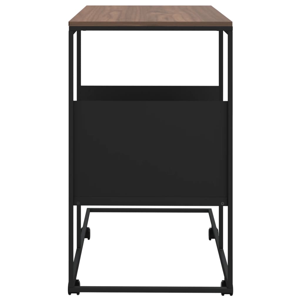 Bijzettafel met wieltjes 55x36x63,5 cm bewerkt hout zwart is nu te koop bij PeponiXL, paradijselijk wonen!