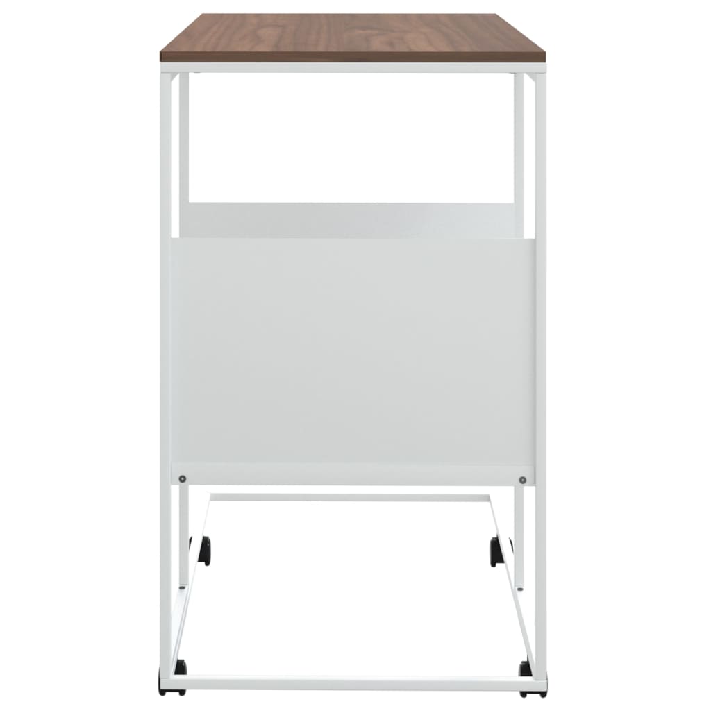 Bijzettafel met wieltjes 55x36x63,5 cm bewerkt hout wit is nu te koop bij PeponiXL, paradijselijk wonen!