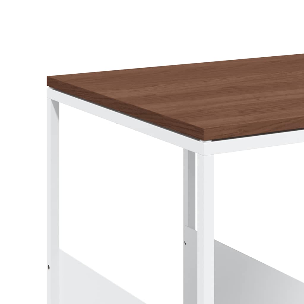 Bijzettafel met wieltjes 55x36x63,5 cm bewerkt hout wit is nu te koop bij PeponiXL, paradijselijk wonen!