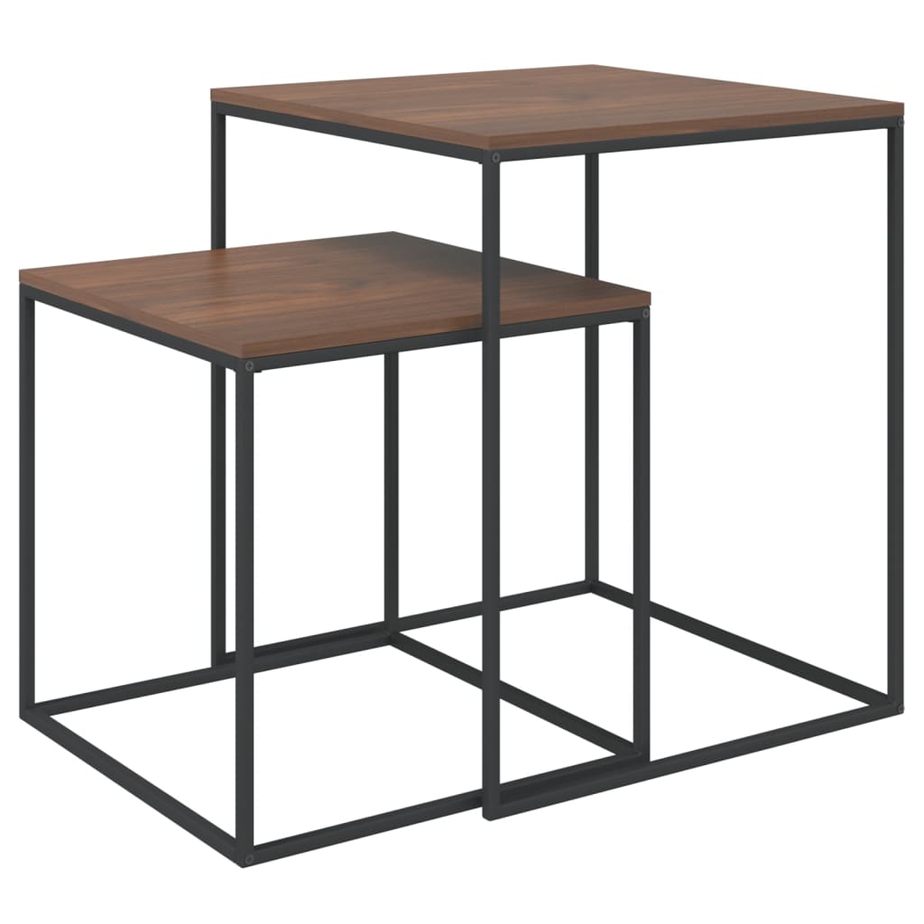 Salontafelset 2 st bewerkt hout en metaal is nu te koop bij PeponiXL, paradijselijk wonen!