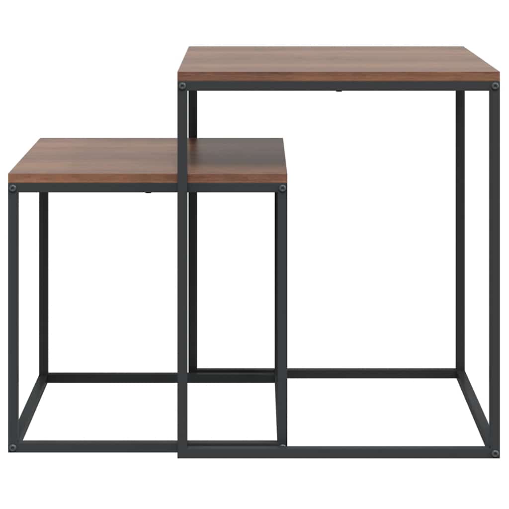 Salontafelset 2 st bewerkt hout en metaal is nu te koop bij PeponiXL, paradijselijk wonen!