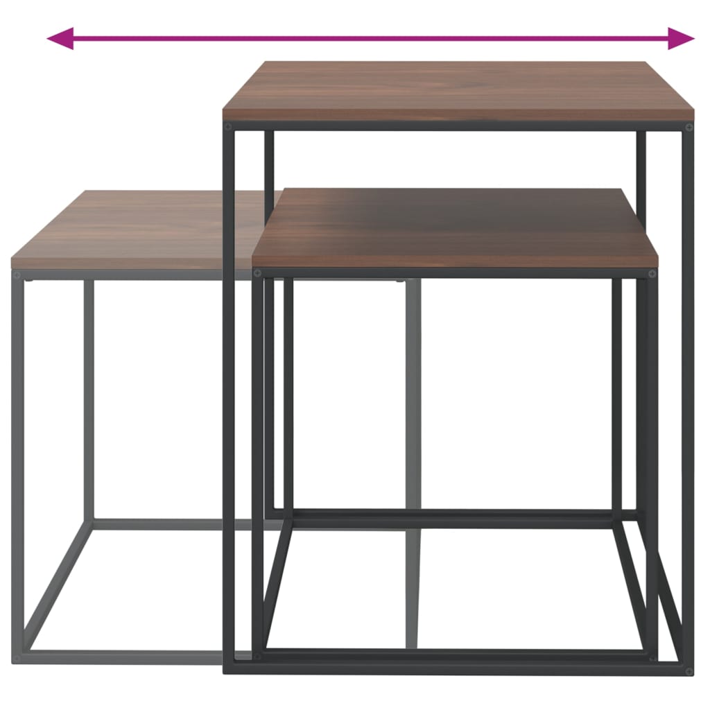 Salontafelset 2 st bewerkt hout en metaal is nu te koop bij PeponiXL, paradijselijk wonen!
