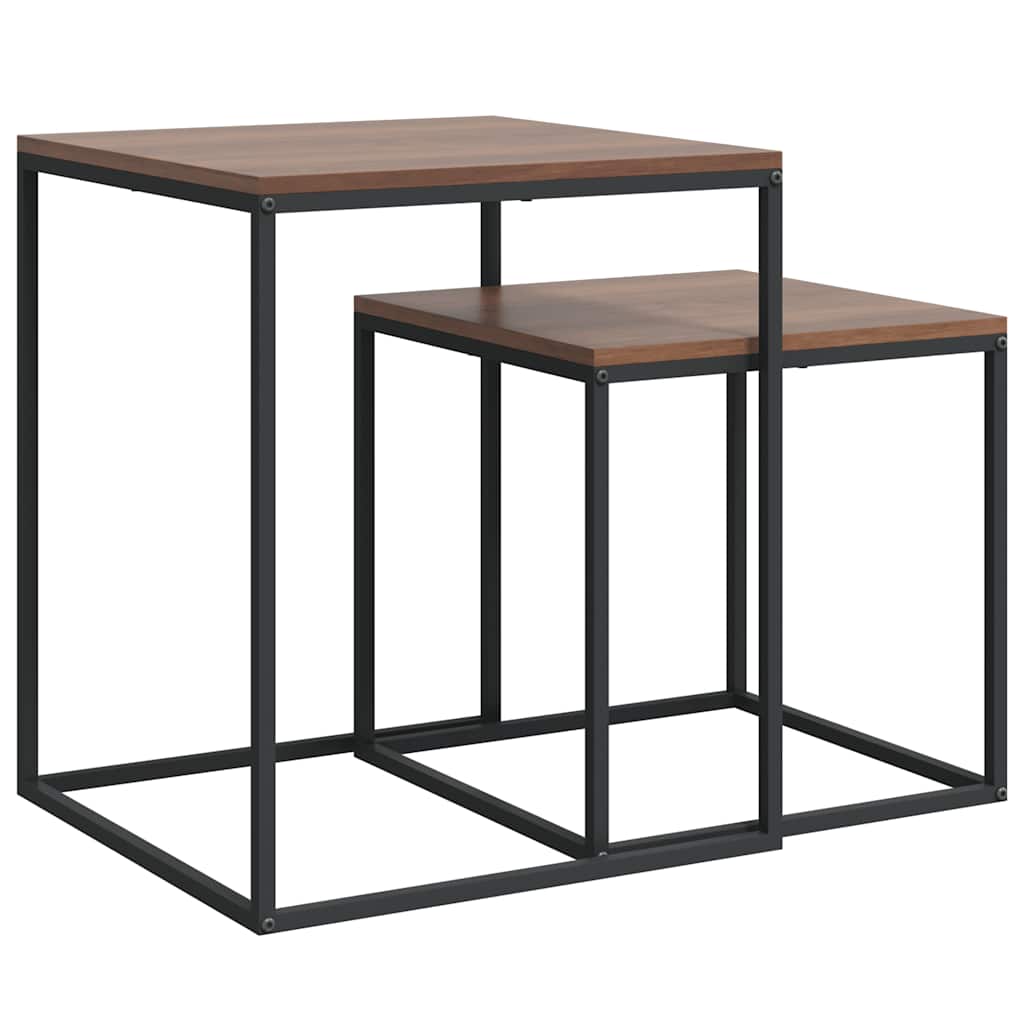 Salontafelset 2 st bewerkt hout en metaal is nu te koop bij PeponiXL, paradijselijk wonen!