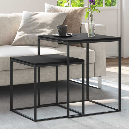 Salontafelset 2 st bewerkt hout en metaal is nu te koop bij PeponiXL, paradijselijk wonen!
