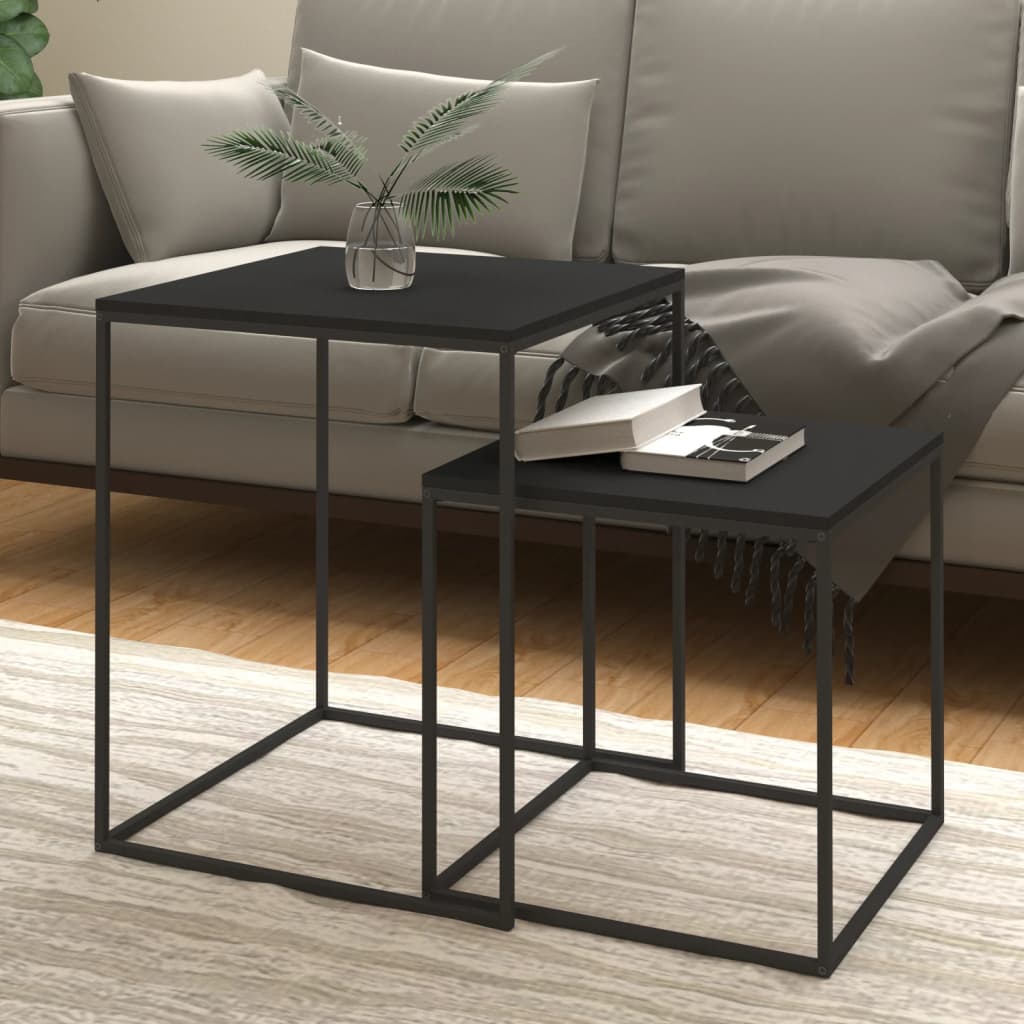 Salontafelset 2 st bewerkt hout en metaal is nu te koop bij PeponiXL, paradijselijk wonen!