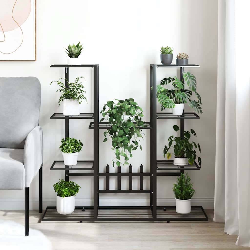 Bloemenstandaard 94,5x25x89 cm ijzer zwart is nu te koop bij PeponiXL, paradijselijk wonen!