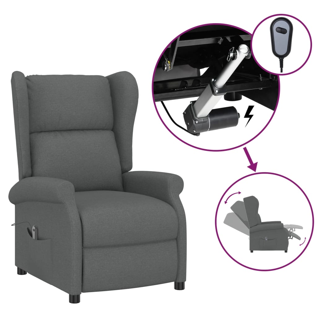 Fauteuil verstelbaar elektrisch stof grijs is nu te koop bij PeponiXL, paradijselijk wonen!