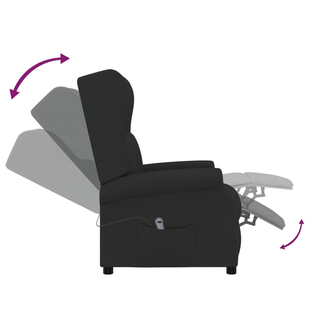 Fauteuil verstelbaar elektrisch stof zwart is nu te koop bij PeponiXL, paradijselijk wonen!
