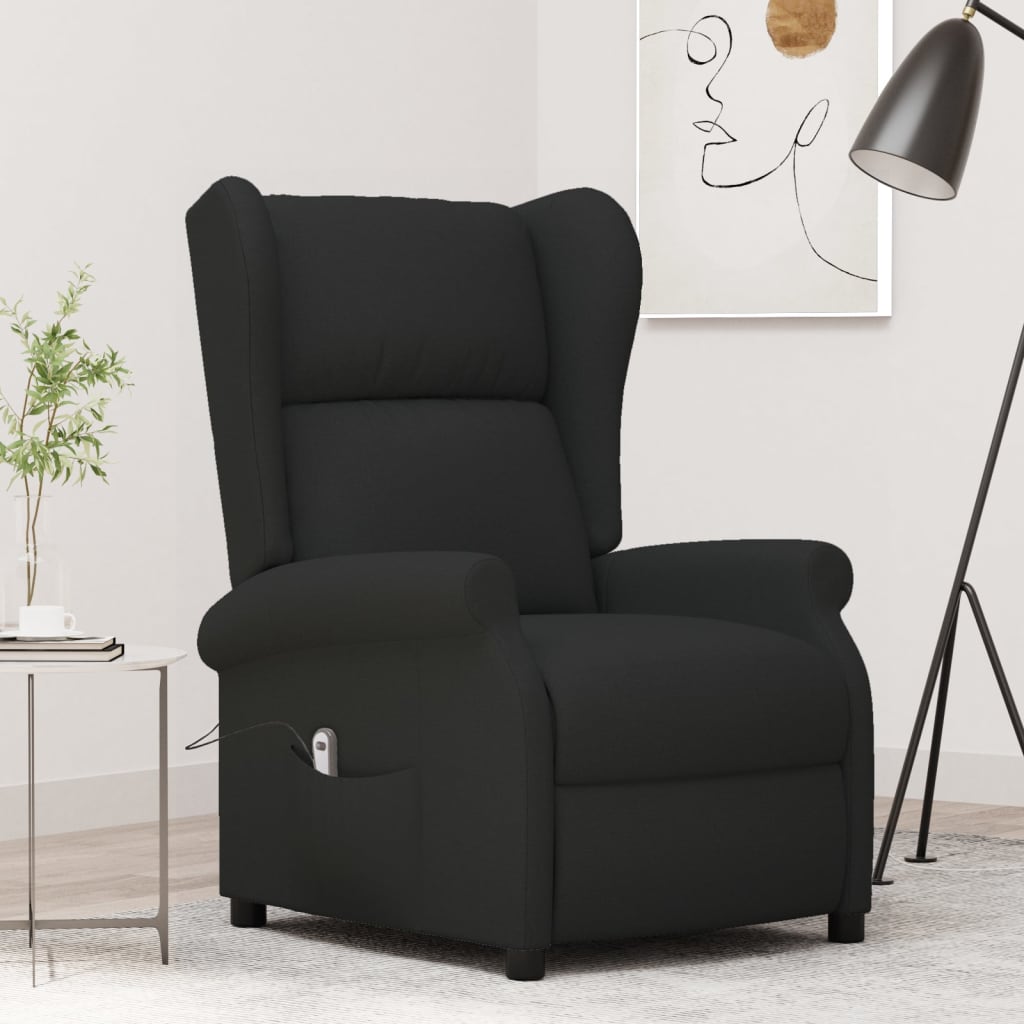 Fauteuil verstelbaar elektrisch stof zwart is nu te koop bij PeponiXL, paradijselijk wonen!