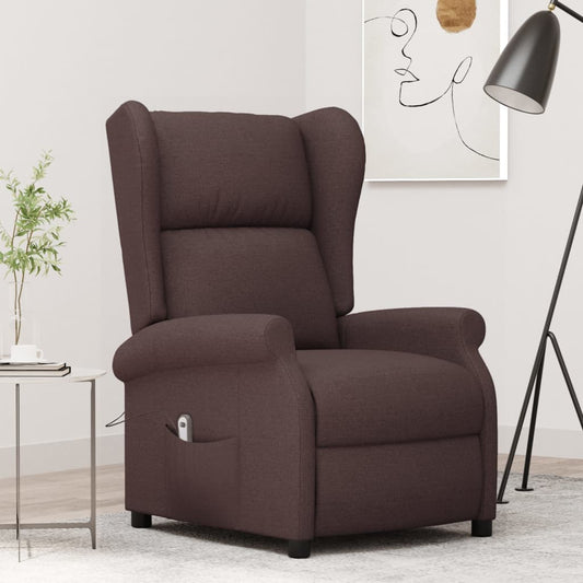 Fauteuil verstelbaar elektrisch stof bruin is nu te koop bij PeponiXL, paradijselijk wonen!