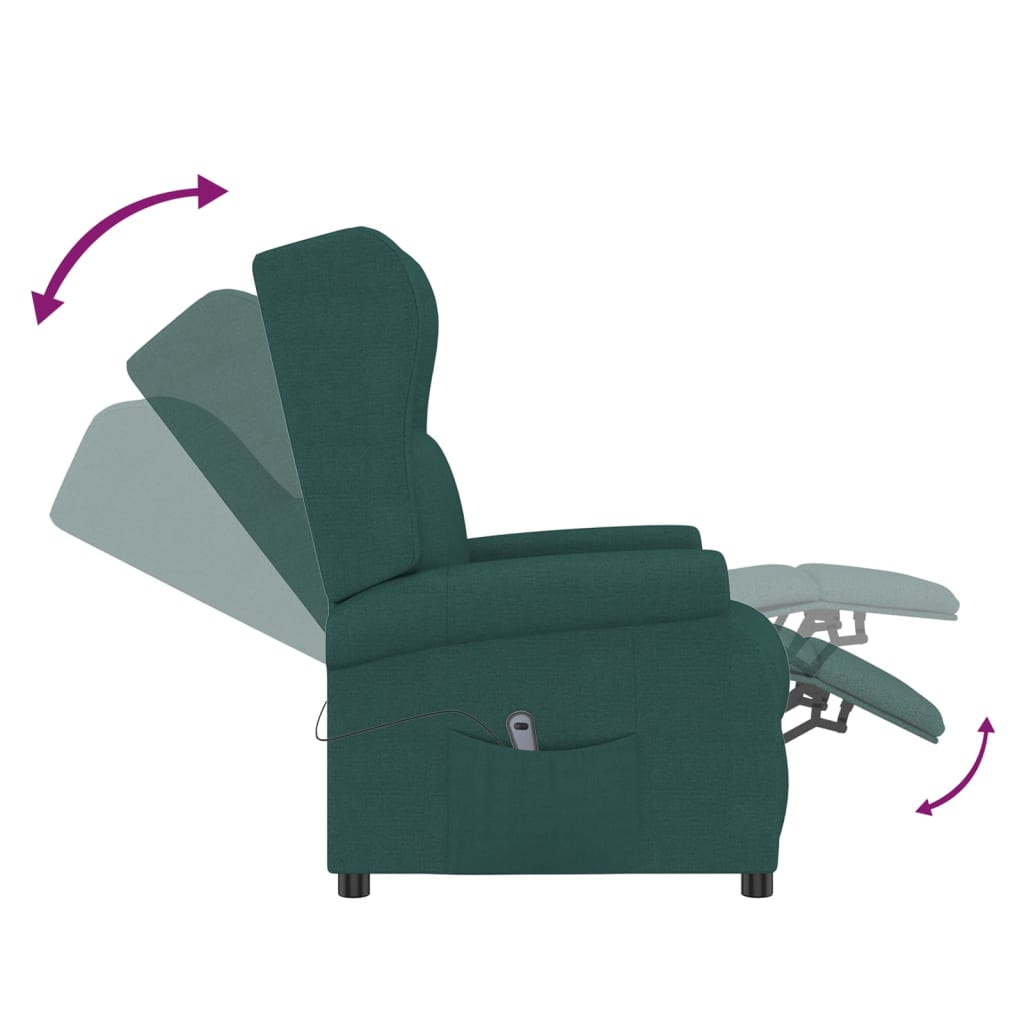 Fauteuil verstelbaar elektrisch stof donkergroen is nu te koop bij PeponiXL, paradijselijk wonen!