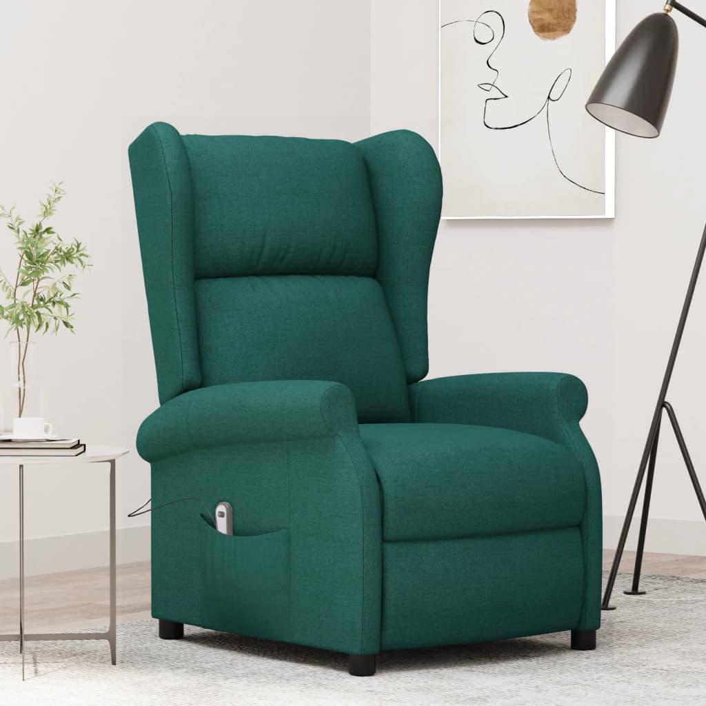 Fauteuil verstelbaar elektrisch stof donkergroen is nu te koop bij PeponiXL, paradijselijk wonen!