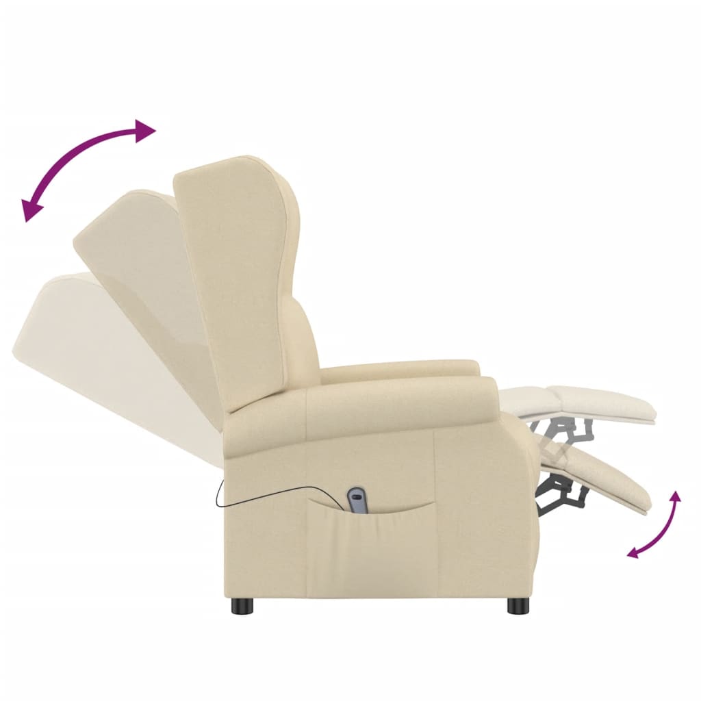 Fauteuil verstelbaar elektrisch stof crème is nu te koop bij PeponiXL, paradijselijk wonen!