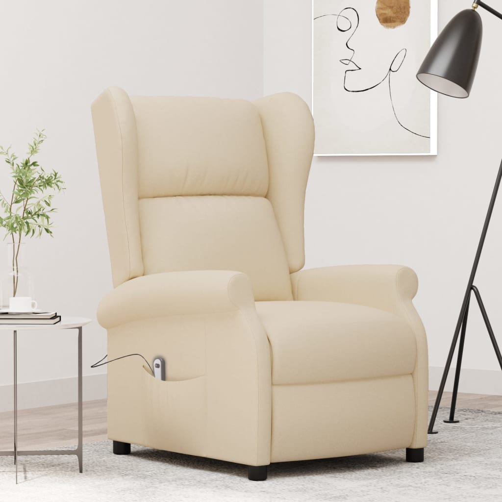 Fauteuil verstelbaar elektrisch stof crème is nu te koop bij PeponiXL, paradijselijk wonen!