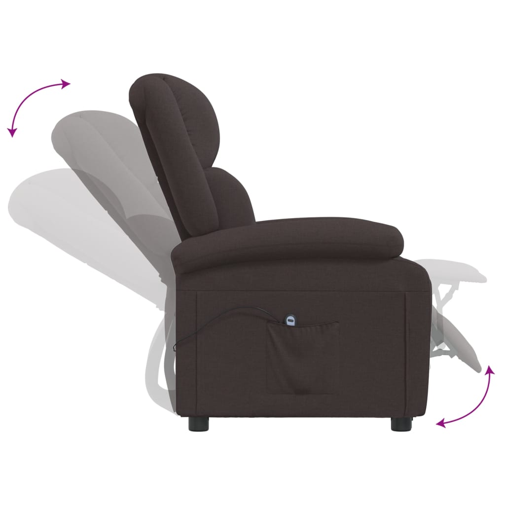 Fauteuil verstelbaar elektrisch stof donkerbruin is nu te koop bij PeponiXL, paradijselijk wonen!