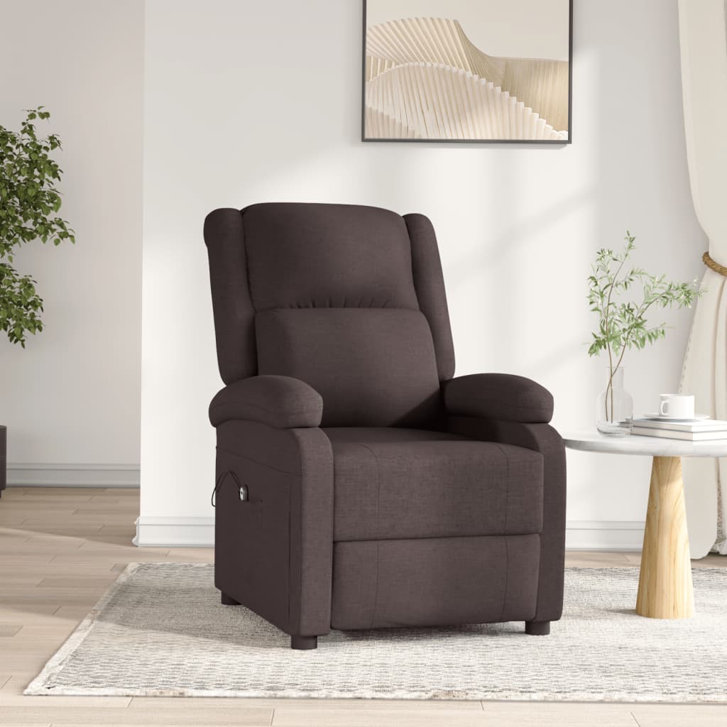 Fauteuil verstelbaar elektrisch stof donkerbruin is nu te koop bij PeponiXL, paradijselijk wonen!