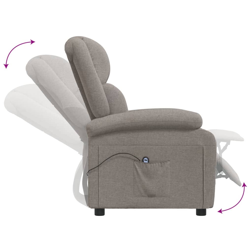 Fauteuil verstelbaar elektrisch stof taupe is nu te koop bij PeponiXL, paradijselijk wonen!