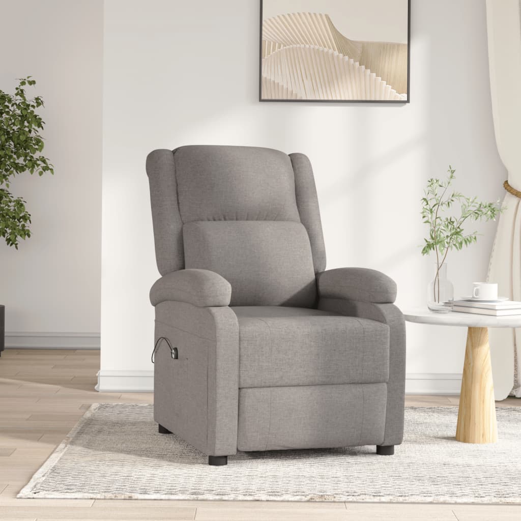 Fauteuil verstelbaar elektrisch stof taupe is nu te koop bij PeponiXL, paradijselijk wonen!