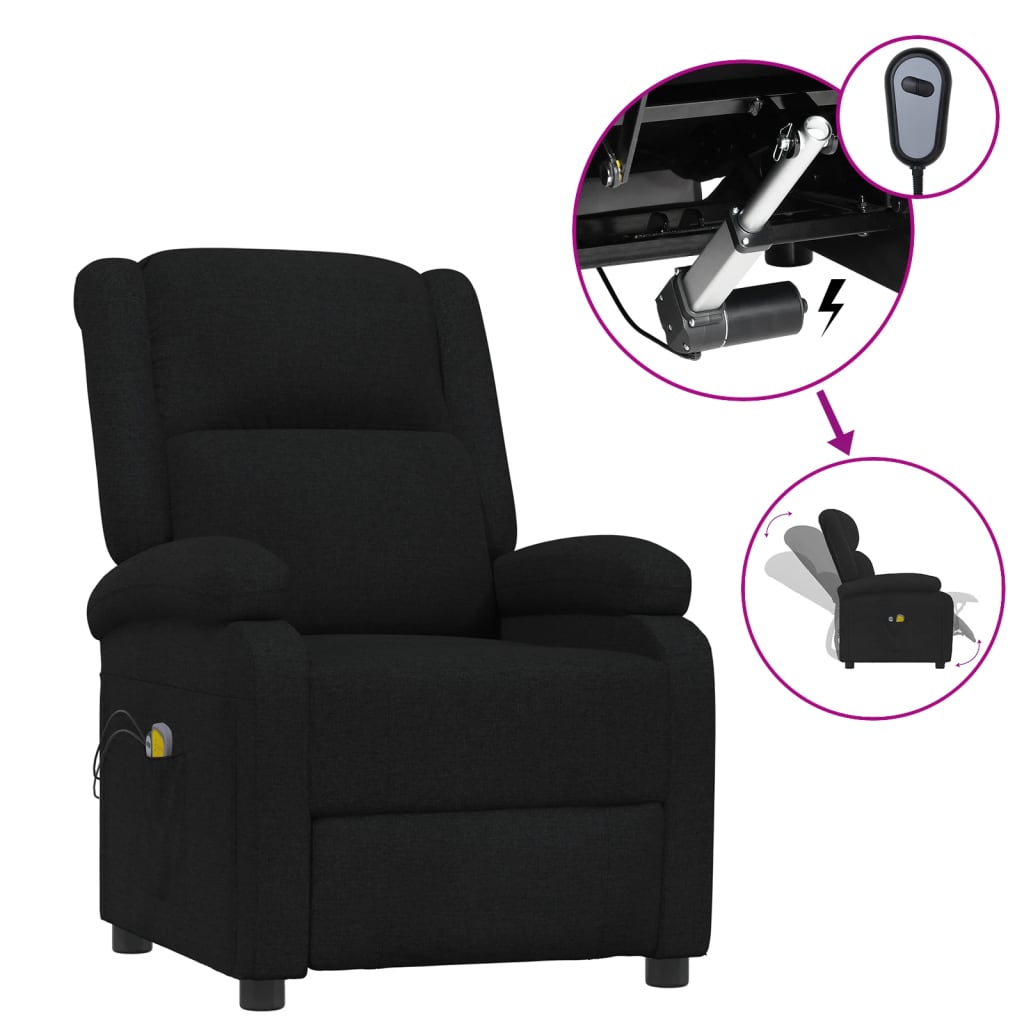 Massagestoel elektrisch stof zwart is nu te koop bij PeponiXL, paradijselijk wonen!