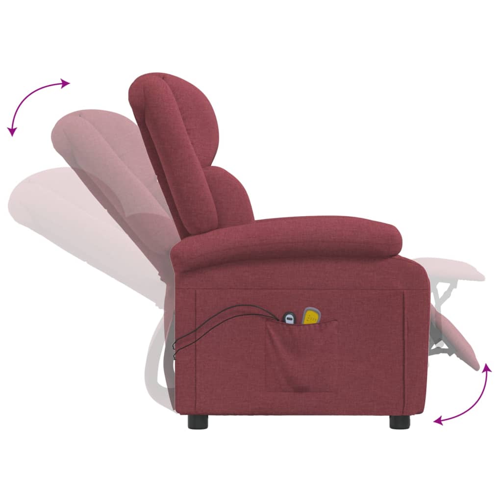 Massagestoel elektrisch stof wijnrood is nu te koop bij PeponiXL, paradijselijk wonen!