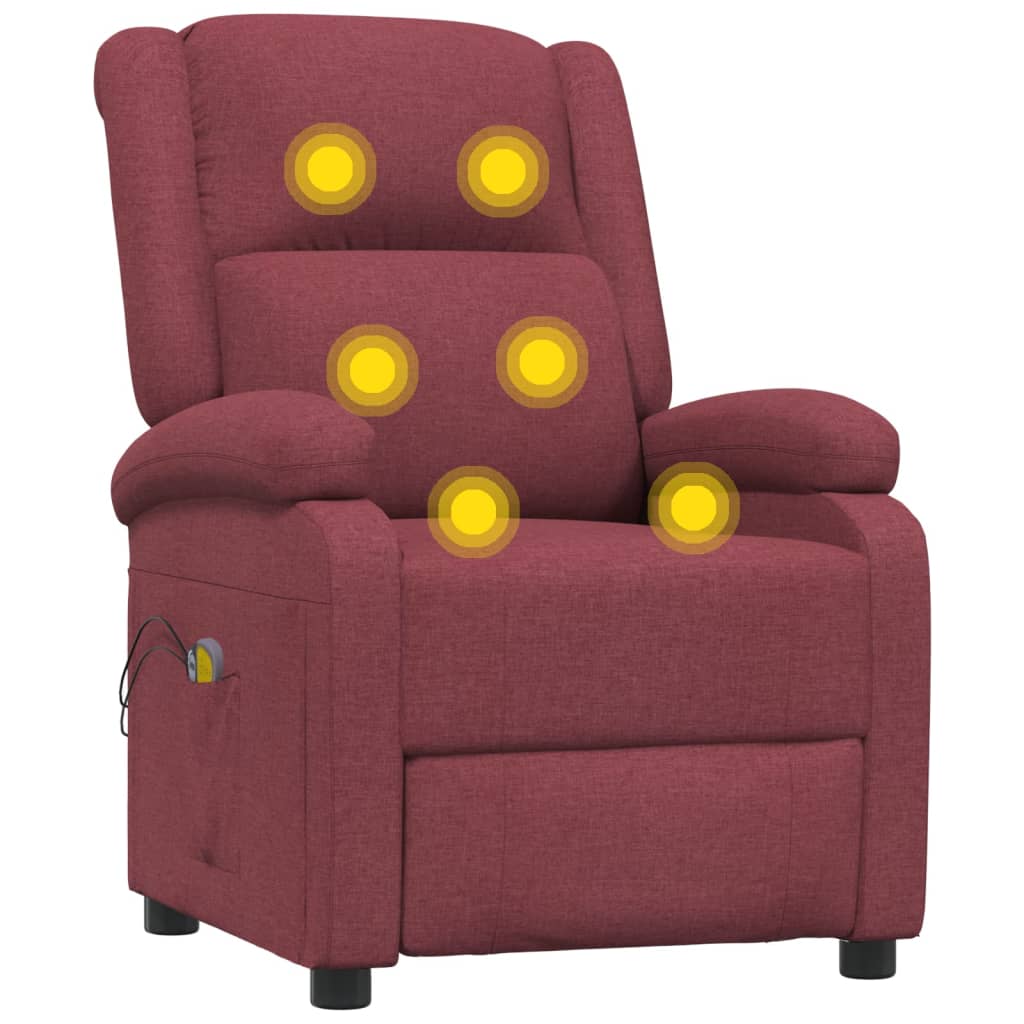 Massagestoel elektrisch stof wijnrood is nu te koop bij PeponiXL, paradijselijk wonen!