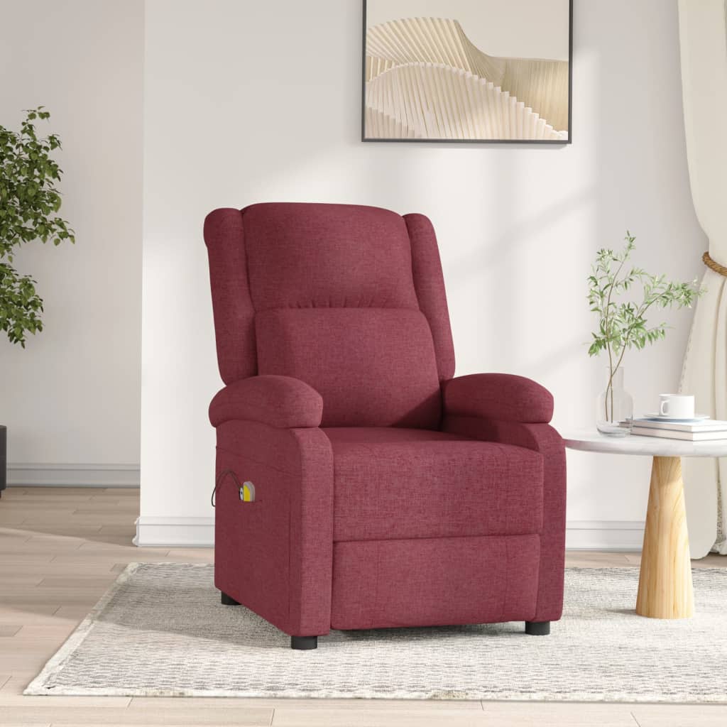 Massagestoel elektrisch stof wijnrood is nu te koop bij PeponiXL, paradijselijk wonen!