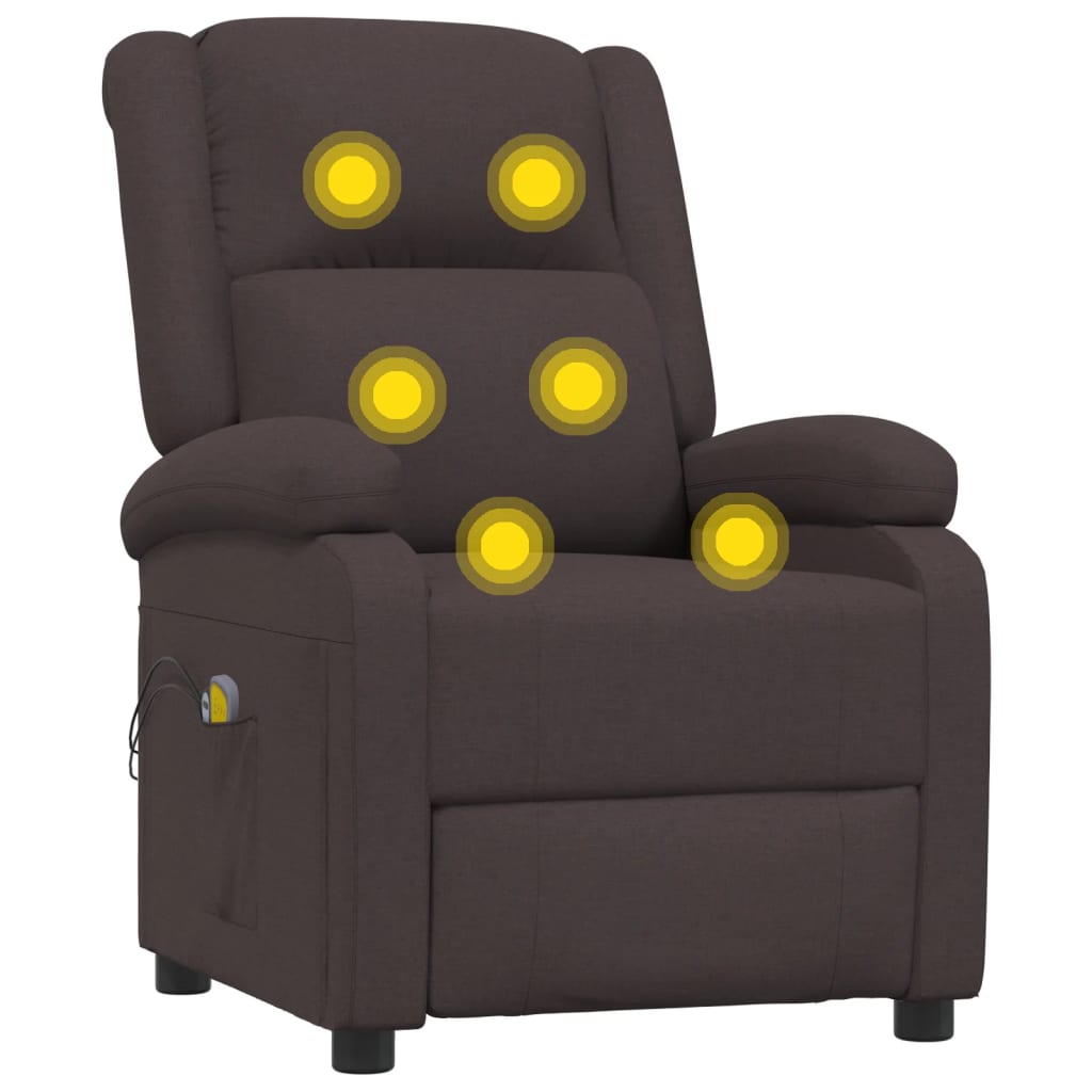 Massagestoel elektrisch verstelbaar stof donkerbruin is nu te koop bij PeponiXL, paradijselijk wonen!