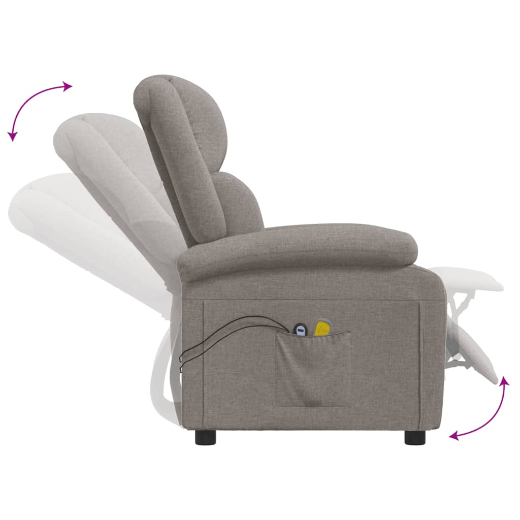 Massagestoel elektrisch stof taupe is nu te koop bij PeponiXL, paradijselijk wonen!