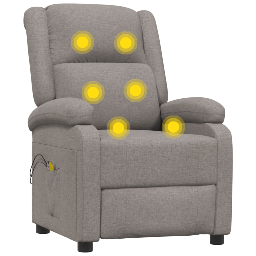 Massagestoel elektrisch stof taupe is nu te koop bij PeponiXL, paradijselijk wonen!