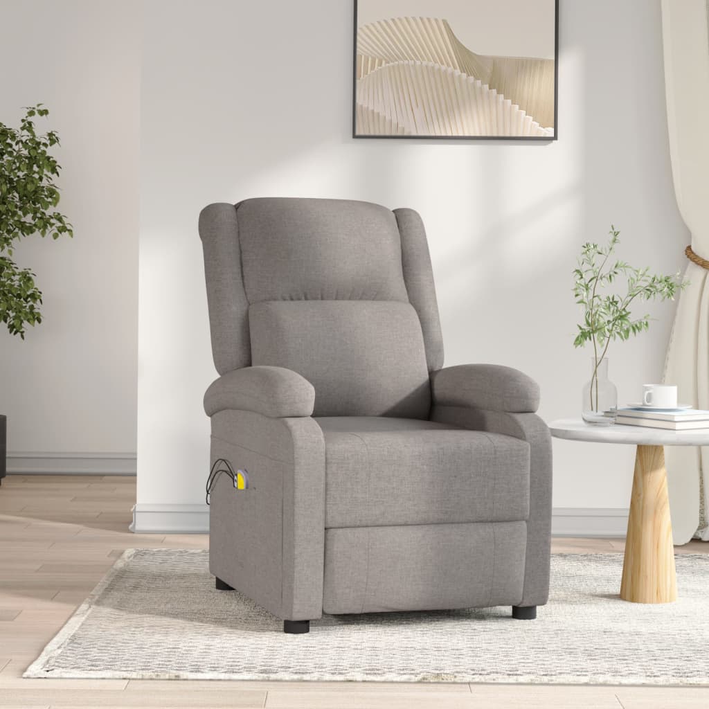 Massagestoel elektrisch stof taupe is nu te koop bij PeponiXL, paradijselijk wonen!