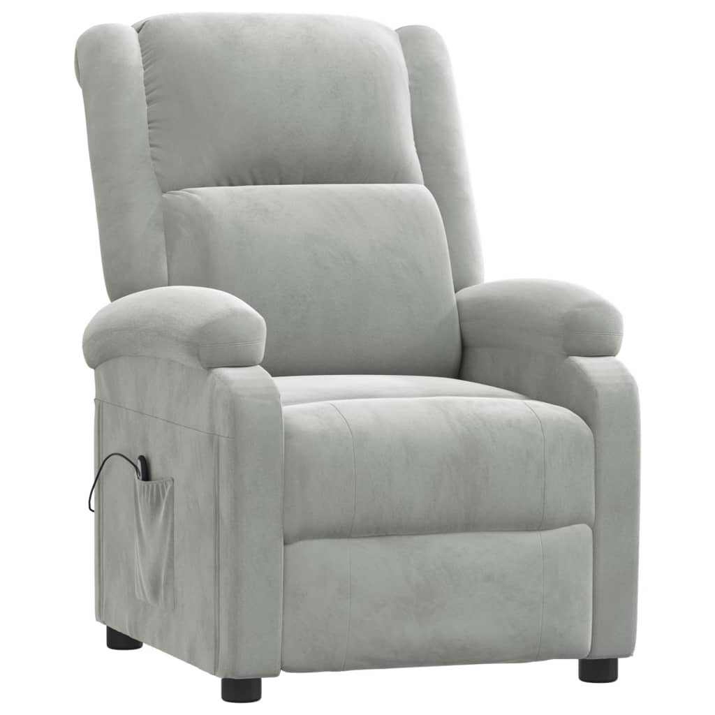Fauteuil elektrisch verstelbaar stof lichtgrijs is nu te koop bij PeponiXL, paradijselijk wonen!